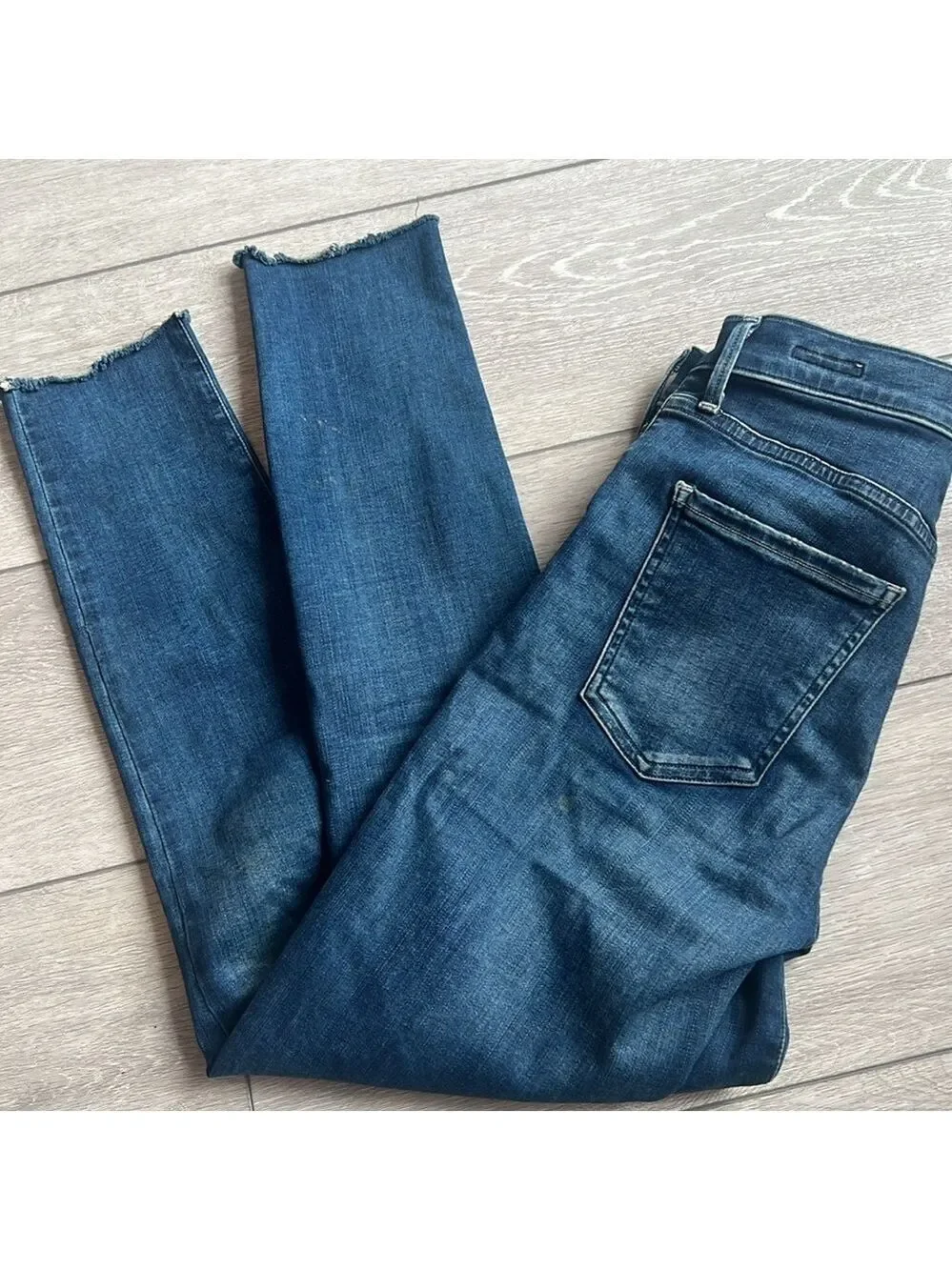 Agolde Sophie crop denim jeans distressed hem size 26 - Picture 7 of 8